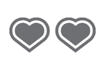 graphic with two hearts