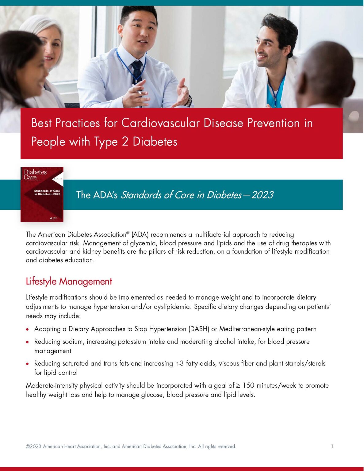 ADA Standards of Care and ACC/AHA Guidelines Best Practices and for CVD